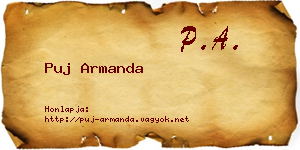 Puj Armanda névjegykártya